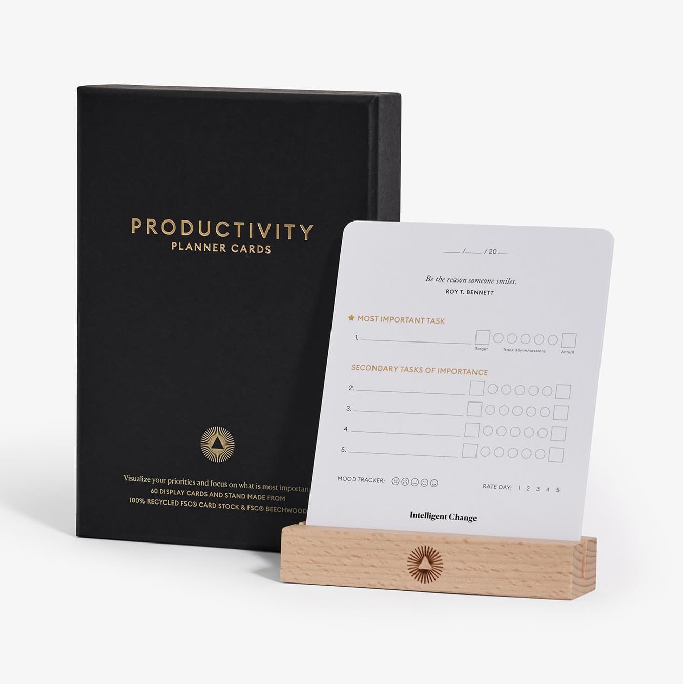 Another great deal on amazon: Productivity Planner Cards with Display Stand, Compact Desk-Friendly Daily Prioritization Cards, Inspirational Quotes, Dual-Purpose Design for Daily Organization and Notes 1